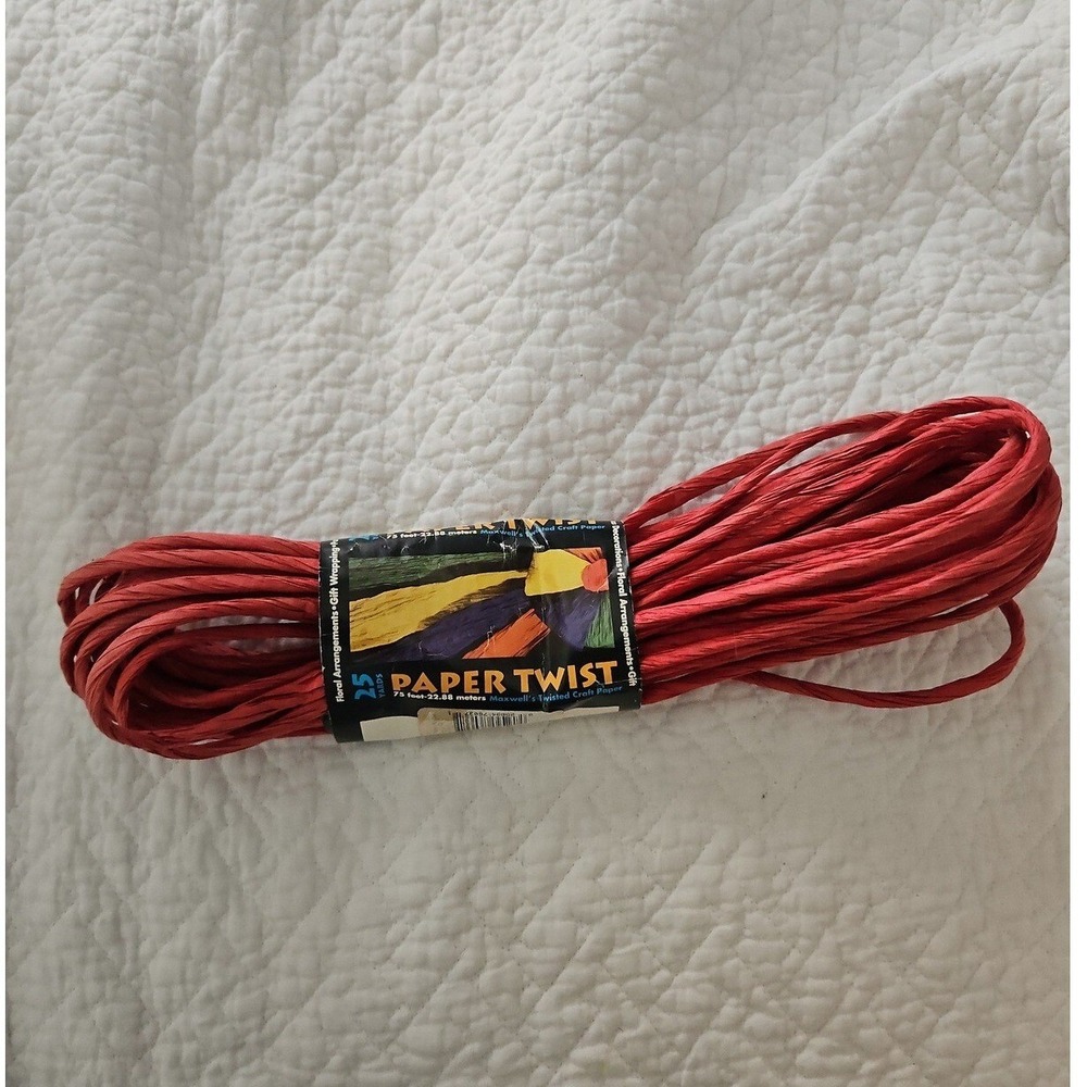 Paper Twist Red Raffia‎ Ribbon 25 Yards Floral Arrangements Gift Wrapping Craft